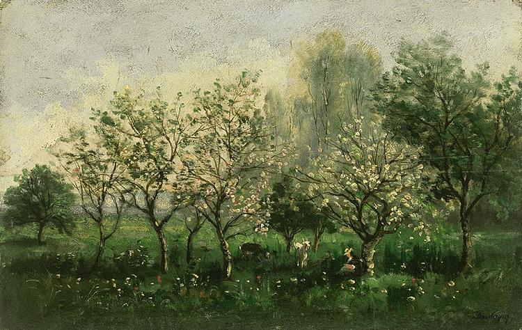 Charles Francois Daubigny Apple Trees in Blossom Germany oil painting art